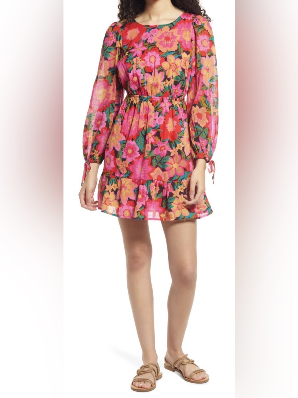 Billabong × Sincerely Jules Heaven Sent Floral Long Sleeve
Cotton Minidress
